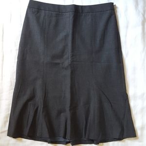 Ann Taylor CLASSIC GRAY A-LINE MIDI SKIRT